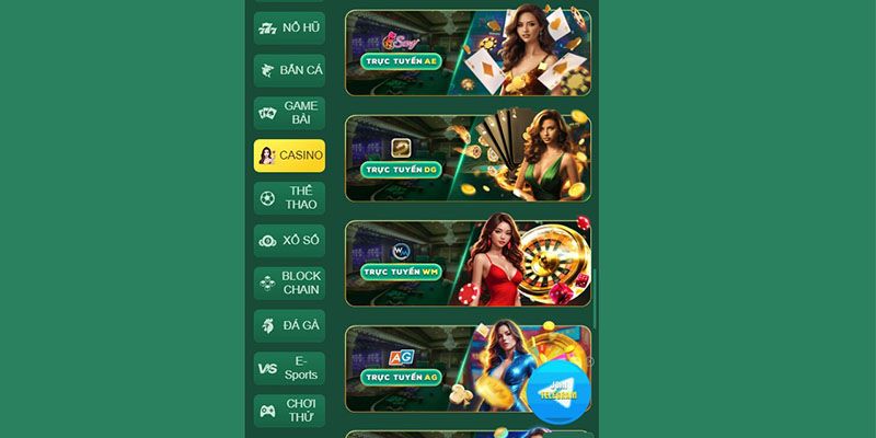 Những sảnh cược casino HB88 trực tuyến